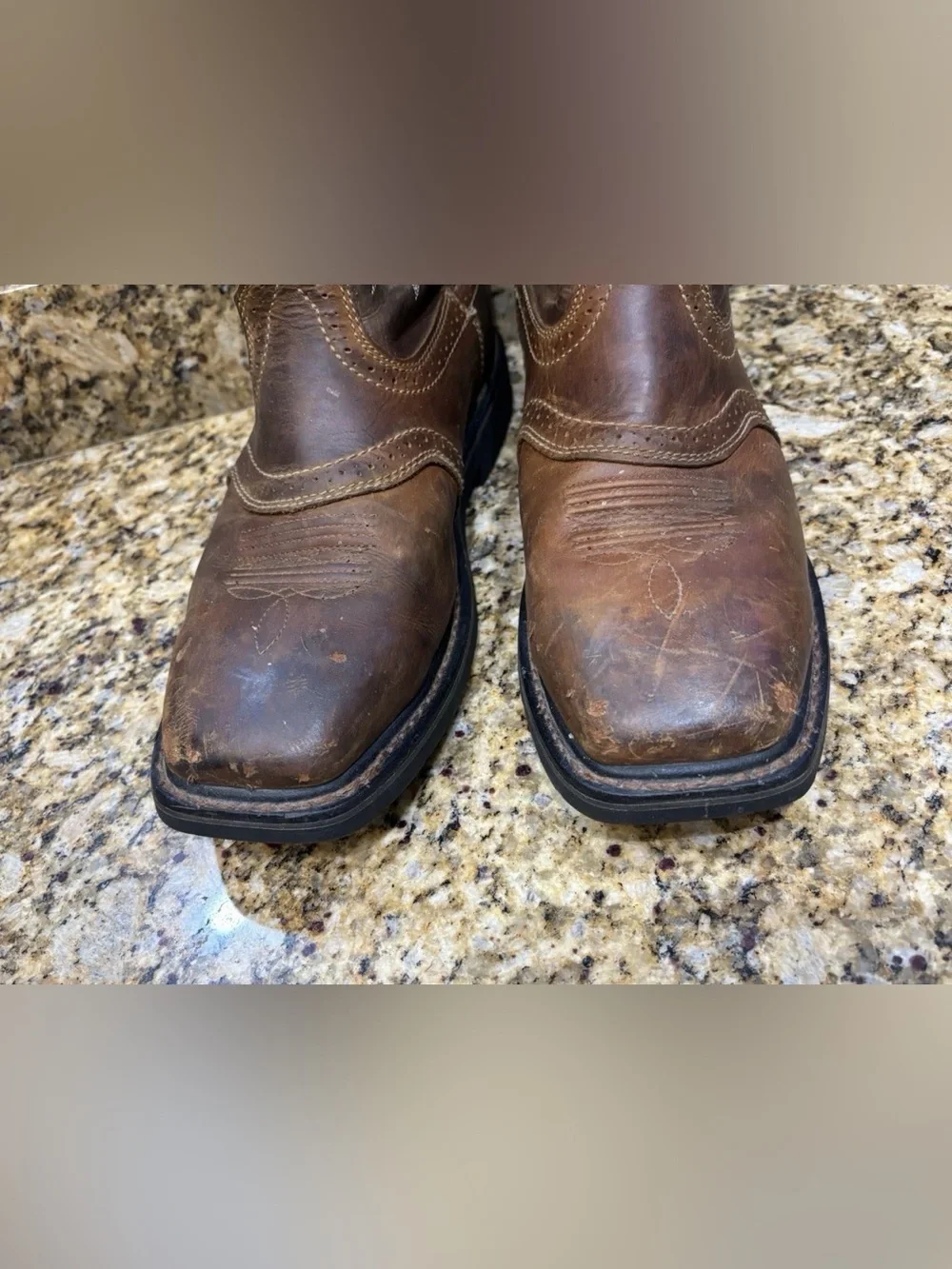 Ariat Men’s Sierra Wide Square Toe Aged Bark Boots 8.5 EE 10010148 Western Aztec